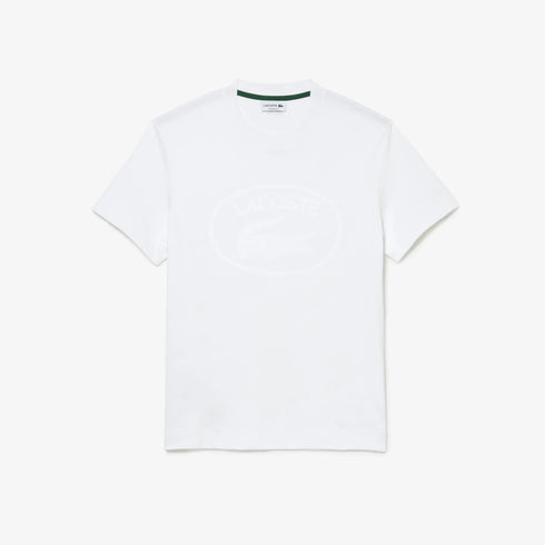 LACOSTE MEN'S TONE-ON-TONE BRANDED COTTON T-SHIRT